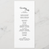 Aquamarines Hochzeitsprogramm für Wasserfarben Programm (Rückseite)