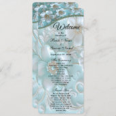 Aquamarines Hochzeitsprogramm für Weiße Flora Programm (Vorne/Hinten)