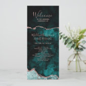 Aquamarines Hochzeitsprogramm "Green Agate Order o Programm (Stehend Vorderseite)