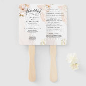 Aquamarines Hochzeitsprogramm Hand Fan Fächer (Vorne und Hinten)