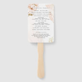 Aquamarines Hochzeitsprogramm Hand Fan Fächer (Rückseite)