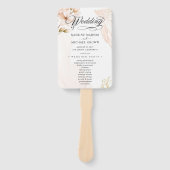 Aquamarines Hochzeitsprogramm Hand Fan Fächer (Vorderseite)