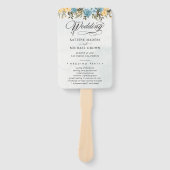 Aquamarines Hochzeitsprogramm Hand Fan Fächer (Vorderseite)