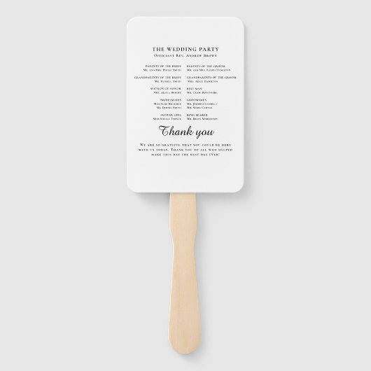 Aquamarines Hochzeitsprogramm Hand Fan Fächer (Rückseite)