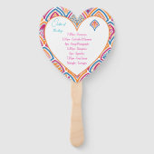 Aquamarines Hochzeitsprogramm mit rosa orangefarbe Fächer (Rückseite)