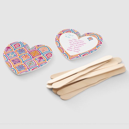 Aquamarines Hochzeitsprogramm mit rosa orangefarbe Fächer (Non-assembled)