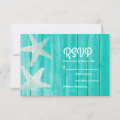 Aquamarines Holz & Starfish Elegante Beach RSVP Ca (Vorderseite)