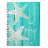 Aquamarines Holz & Starfish Strand Elegante Chic T Notizblock (Vorderseite)