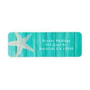 Aquamarines Holz & Starfish Strand Elegante Einlad