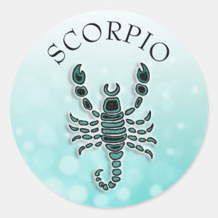 Aquamarines Horoskop Scorpio Runder Aufkleber