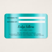 aquamarines Imitat Folienverweis Karte (Rückseite)