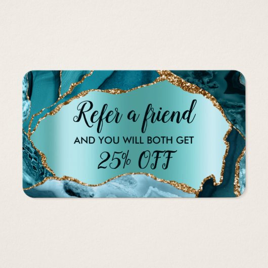 aquamarines Imitat Folienverweis Karte (Vorderseite)