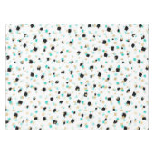 Aquamarines, Imitat-Gold u. schwarze gesprenkelte Tischdecke (Vorderseite (Horizontal))