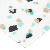 Aquamarines, Imitat-Gold u. schwarze gesprenkelte Tischdecke (Schrägansicht)