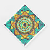 Aquamarines Indianermandala Serviette (Ecke)