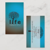 Aquamarines Inspirational Leben-Baum-Zitat Visitenkarte (Vorne/Hinten)