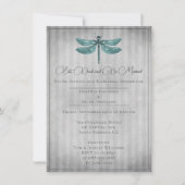 Aquamarines Jewelen Dragonfly Probe Dinner Einladung (Vorderseite)