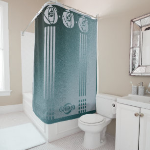 Aquamarines Jugendstil, Ronnie C Mackintosh, Desig Duschvorhang