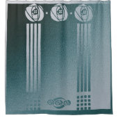 Aquamarines Jugendstil, Ronnie C Mackintosh, Desig Duschvorhang (Vorderseite)