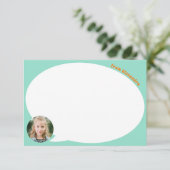 Aquamarines Kid Foto und Sprechblase Danke Karte (Stehend Vorderseite)