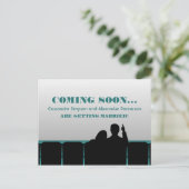 Aquamarines Kino Save the Date Postkarte (Stehend Vorderseite)