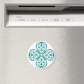 Aquamarines Kleeblatt Celtic Knot Magnet (In Situ (Geschirrspüler))