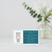 Aquamarines Klempnerwerk, dunkel, Toilette Visitenkarte (Stehend Vorderseite)