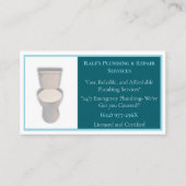 Aquamarines Klempnerwerk, dunkel, Toilette Visitenkarte (Vorderseite)