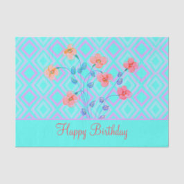 Aquamarines Korallenrotes Gewebepapier mit rosa Seidenpapier