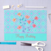 Aquamarines Korallenrotes Gewebepapier mit rosa Seidenpapier (Handwerk)