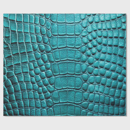 Aquamarines Krokodil-Alligator-Skin-Imitate Lederd Geschenkpapier