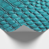 Aquamarines Krokodil-Alligator-Skin-Imitate Lederd Geschenkpapier (Ecke)