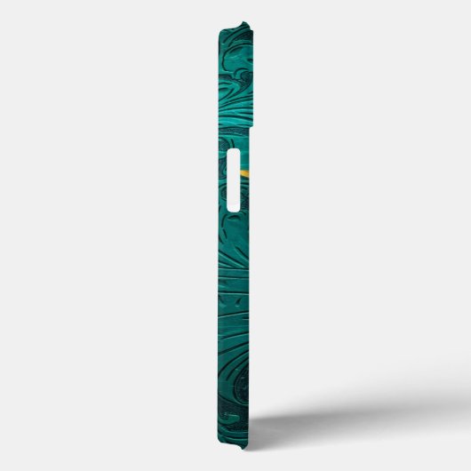 Aquamarines Leder Case-Mate iPhone Hülle (Rückseite / Rechts)