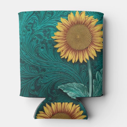 Aquamarines Leder Dosenkühler (Rückseite)