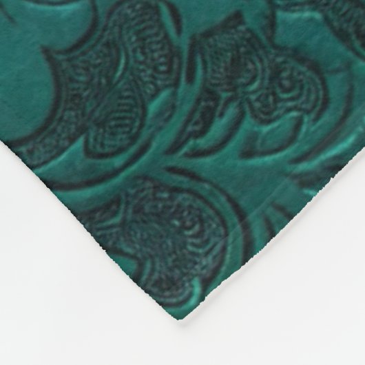 Aquamarines Leder Fleecedecke (Ecke)