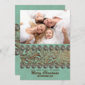 Aquamarines Leder Land Western Weihnachten Foto (Vorne/Hinten)