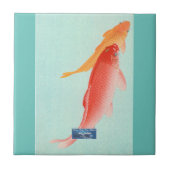 Aquamarines Leichtgewicht (Lachs Pair) RFPMDesign Fliese (Vorderseite)