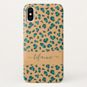 Aquamarines Leopard-Muster Case-Mate iPhone Hülle (Rückseite)