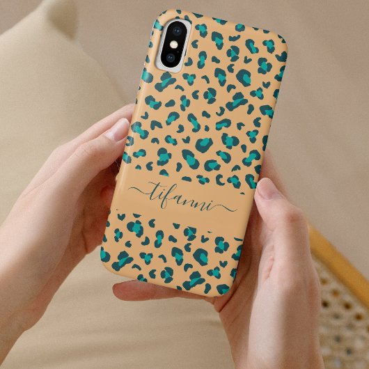 Aquamarines Leopard-Muster Case-Mate iPhone Hülle