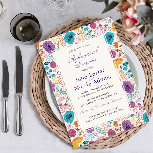 Aquamarines Lila Gelbfrühlingstreffen Probe Abende Einladung