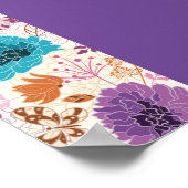 Aquamarines Lila Gelbfrühlingswiese-Brautparty Poster (Ecke)