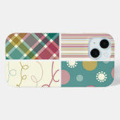 Aquamarines Lila Kariertes Karo Dots Scribbles-Mus Case-Mate iPhone Hülle (Rückseite (Horizontal))