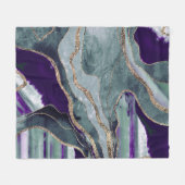 Aquamarines Lila Marmorglas Agate Gold Glitzer Gla Fleecedecke (Vorderseite (Horizontal))