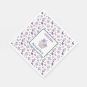 Aquamarines Lila Mermaid Birthday Party Serviette (Ecke)