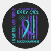 Aquamarines Lila Multifunktionsband Runder Aufkleber (Vorderseite)