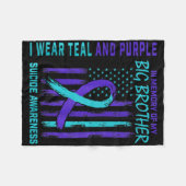 Aquamarines Lila Selbstmordbewusstsein Flag Big Br Fleecedecke (Vorderseite (Horizontal))