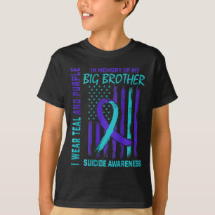 Aquamarines Lila Selbstmordbewusstsein Flag Big Br T-Shirt