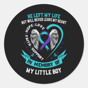 Aquamarines Lila Selbstmordbewusstsein Little Boy Runder Aufkleber