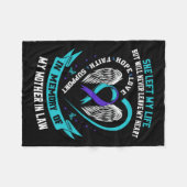 Aquamarines Lila Selbstmordbewusstsein Shirt Mutte Fleecedecke (Vorderseite (Horizontal))