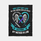 Aquamarines Lila Selbstmordbewusstsein Shirt Mutte Fleecedecke (Vorderseite)